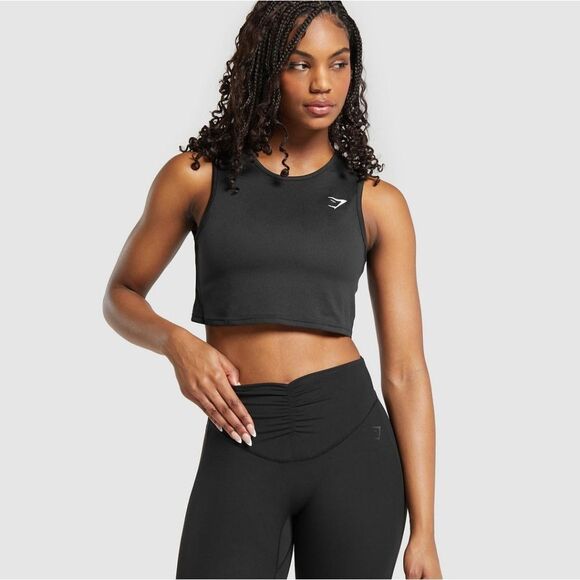 Gymshark Training Crop Tank Size XXL Black NWT in Packaging - Picture 1 of 6